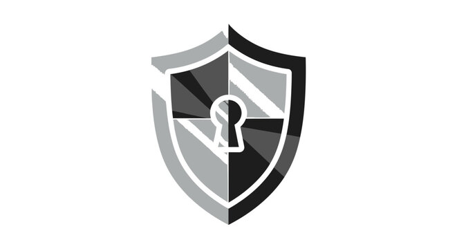 Security Token Shield Vector Icon, Sleek Flat Design with Metallic Silver and Black.svg