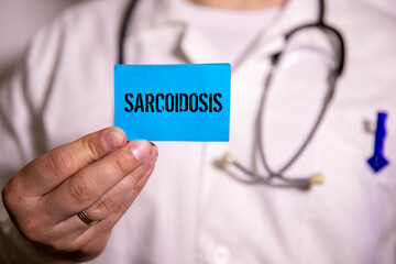 Medicine concept. with the inscription - Sarcoidosis.