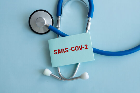 Healthcare and medical concept with text SARS-CoV.