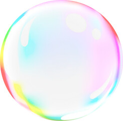 Iridescent Soap Bubble PNG Illustration