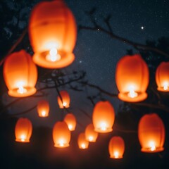 Floating Lanterns - A Nighttime Celebration of Light and Hope.
