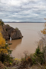 Hopewell Rocks offers stunning views of dramatic rock formations shaped by the Bay of Fundy's powerful tides.