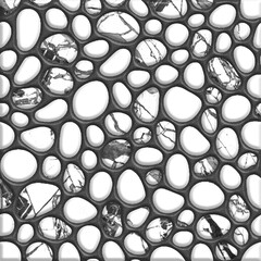 Pebble Mosaic Black and White Stone Texture Background
