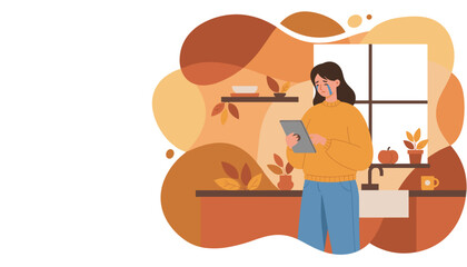 Crying woman reads bad news on a tablet at home Illustration of sadness stress and screen addiction