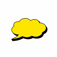Yellow Thought Bubble with Black Outline Graphic Resource