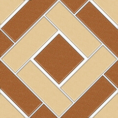 Geometric Tile Pattern with Square and Brick Design in Brown and Beige Tones