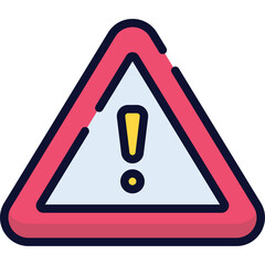 Red Triangular Warning Sign With Yellow Exclamation Mark And White Center On Transparent Background Caution Symbol Safety Alert Graphic