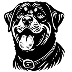 Illustration of a cute Rottweiler