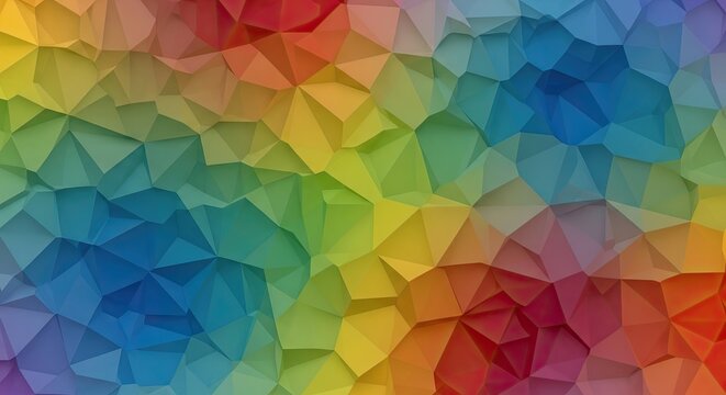 Vibrant rainbow geometric background with modern polygon shapes for creative projects, adding a touch of abstract art and colorful design to any visual concept - Powered by Adobe