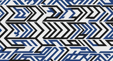Modern geometric pattern perfect for vibrant backgrounds and eye catching designs in shades of blue and black, a real statement piece!