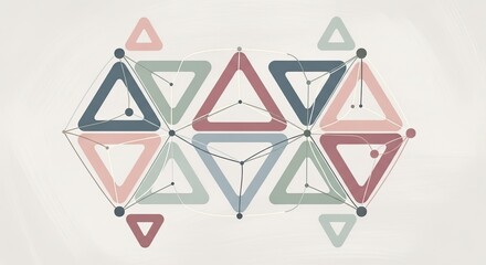 Modern geometric background with pastel triangles and minimalist design perfect for technology, creative, or abstract projects, adding a subtle contemporary flair