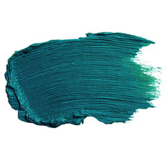 Textured teal paint smear, brush strokes visible, on dark background
