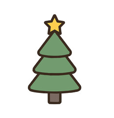 Christmas Tree Icon Flat Vector