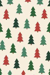 Christmas Tree Pattern Flat Vector