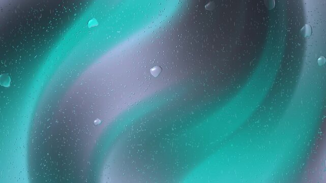 Abstract turquoise and gray swirl with water droplets. Suitable for backgrounds, graphic designs, prints, digital art, and marketing materials.