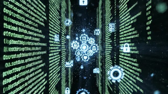 Code driven innovation unfolds on computer screens and urban landscapes, showcasing technological progress and creative potential in stunning 4K resolution, perfect for backgrounds or.