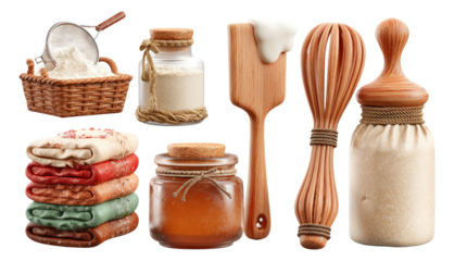 Mini Baking Tools Set for Holiday Kitchen - Photorealistic Illustration