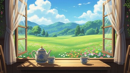 view from the window of the mountain