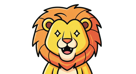 Fototapeta premium Cartoon Lion with Sparkling Eyes