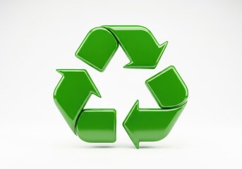 Obraz premium Green recycling symbol isolated on white background