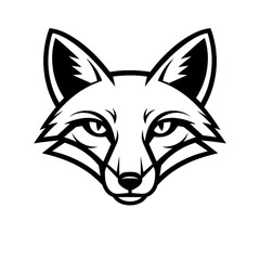 illustration of a fox's head.isolated on a white background.