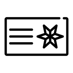 new year card line icon