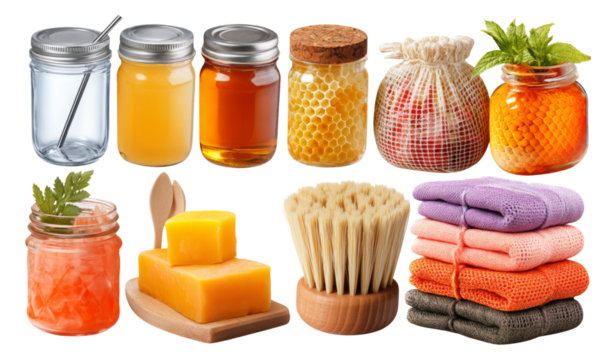 Photorealistic Kitchen Starter Set of Eco-Friendly Storage Jars and Household Items