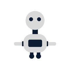 AI robot character illustration featuring modern technology, metallic details, digital elements, and cartoon styling, ideal for tech branding, apps, gaming, marketing, and innovation.