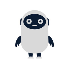 AI robot character illustration featuring modern technology, metallic details, digital elements, and cartoon styling, ideal for tech branding, apps, gaming, marketing, and innovation.