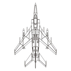 Top-Down Fighter Jet Outline