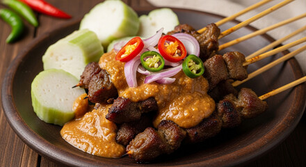 Sate Kambing: Indonesian Goat Satay with Rich Spices and Smoky Charcoal Flavor