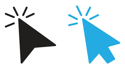 Pointer cursor computer mouse icon set. Finger cursor, arrow click sign. Vector illustration