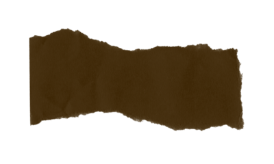 A torn piece of brown paper with jagged edges against a black background in a horizontal format