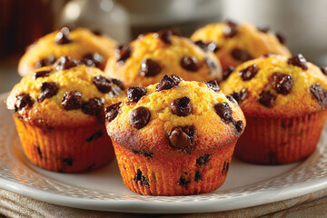 Freshly Baked Chocolate Chip Muffins &ndash; Homemade Breakfast Treats