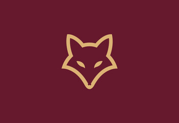A modern and elegant fox emblem on a rich background represents cleverness and adaptability, making it an excellent choice for branding and design purposes.