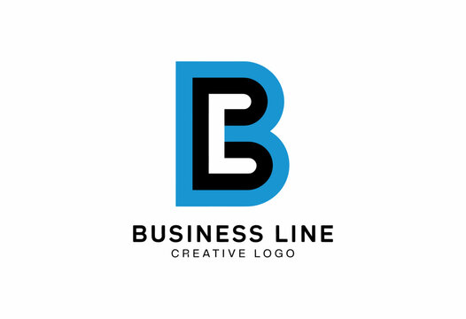 This logo design for Business Line features a bold style with a modern blue and black color scheme, representing professionalism and reliability in business branding.
