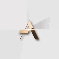 An abstract logo concept featuring golden geometric shapes that convey elegance and professionalism, ideal for brand identity in luxury or high-end markets.