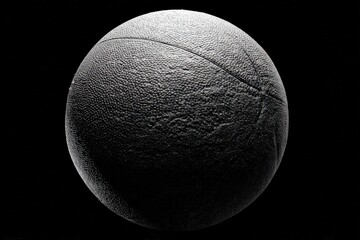 Abstract Pixelated Sphere Against Starry Black Backdrop with Gradient Tones