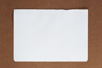 Top view of blank paper. Copy space