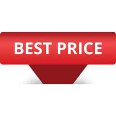 Red Ribbon Banner With Text Best Price On A Transparent Background With Soft Shadow Overlay Effect For Marketing And Advertising