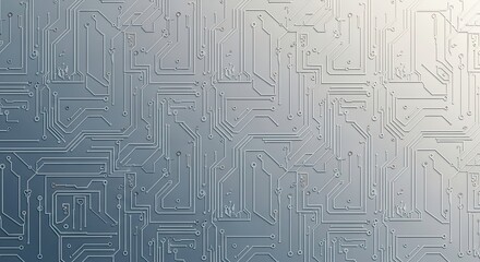 Detailed silver circuit board texture, creating a sophisticated and modern technological background pattern