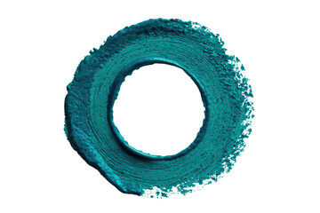 Teal circular smudge on black; texture apparent