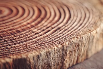 Close Up View of Wood Slab Showing Grain Texture and Brown Tones