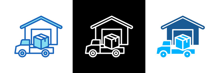 Warehouse lineblue icon
