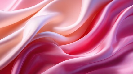 Obraz premium Elegant Flowing Pink and Peach Silk Fabric Abstract Background