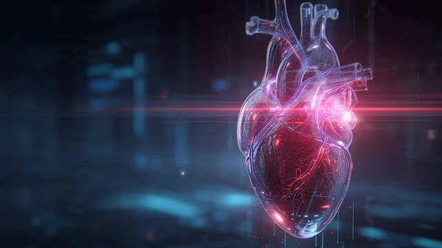 Futuristic Digital Heartbeat Loop Medical Technology Background