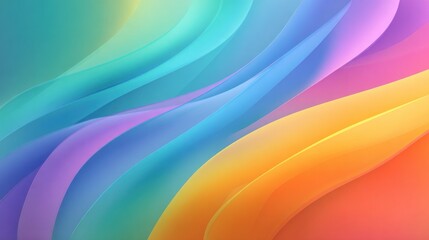Abstract colorful flowing waves, blending in gradient hues, elegant design