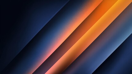 Diagonal gradient bands from blue-black to orange, subtle light effects