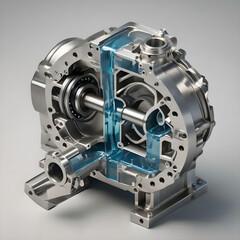 Fototapeta premium car engine isolated on white