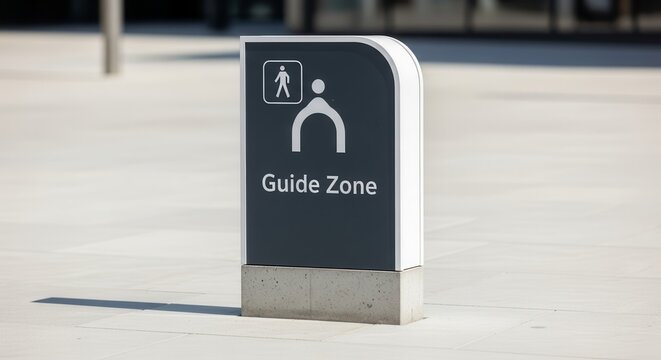 A Guide Zone Sign Depicting Clear Directional Guidance System for Pedestrians